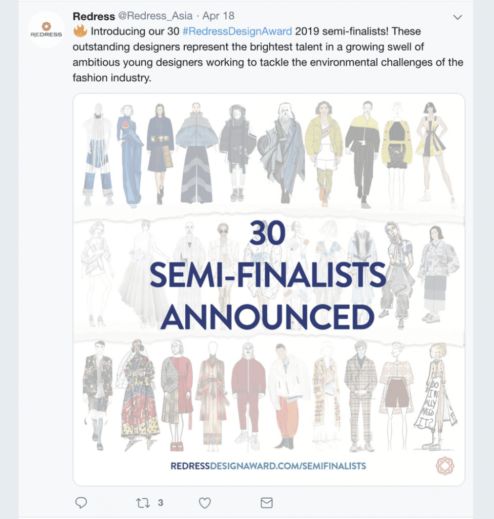 Twitter post of Redress