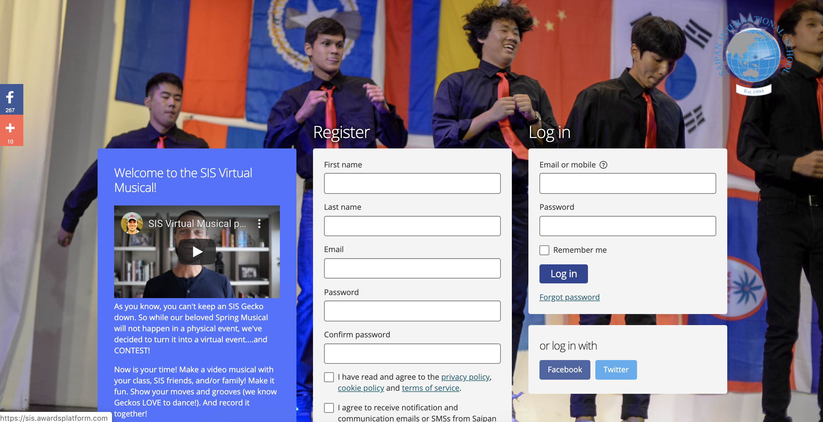 SISI virtual musical registration page