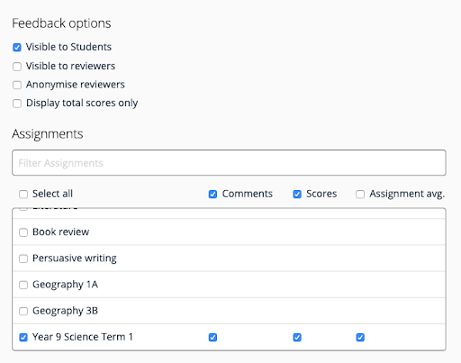 Feedback-Optionen in der Award-Management-Software