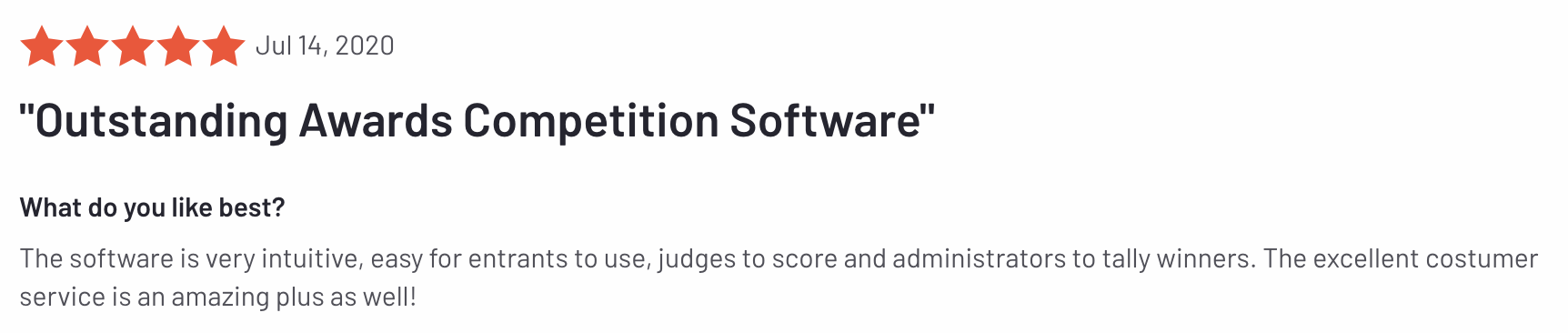 Outstanding awards competition software