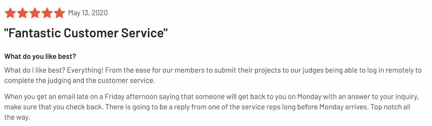 Award Force fantastic customer service