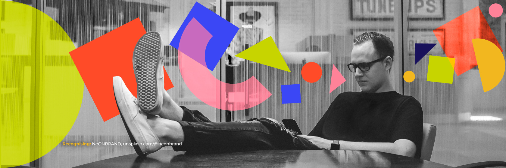 Man chilling with his cellphone