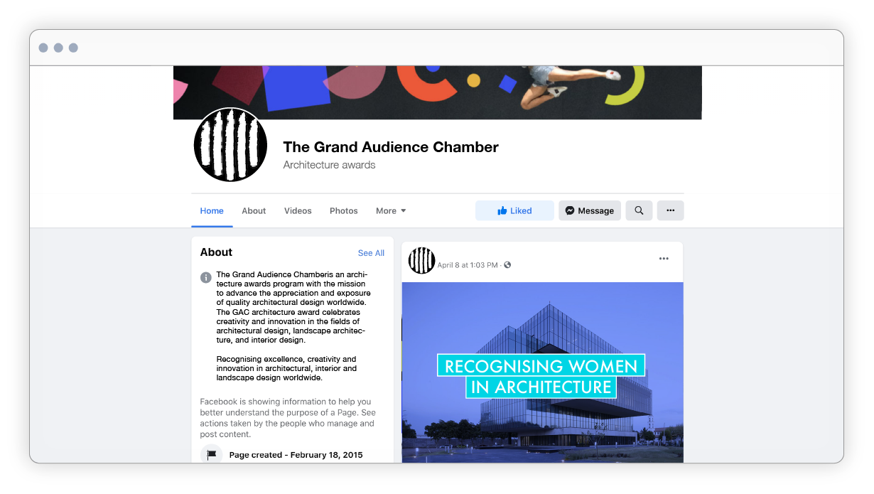 Awards management Facebook