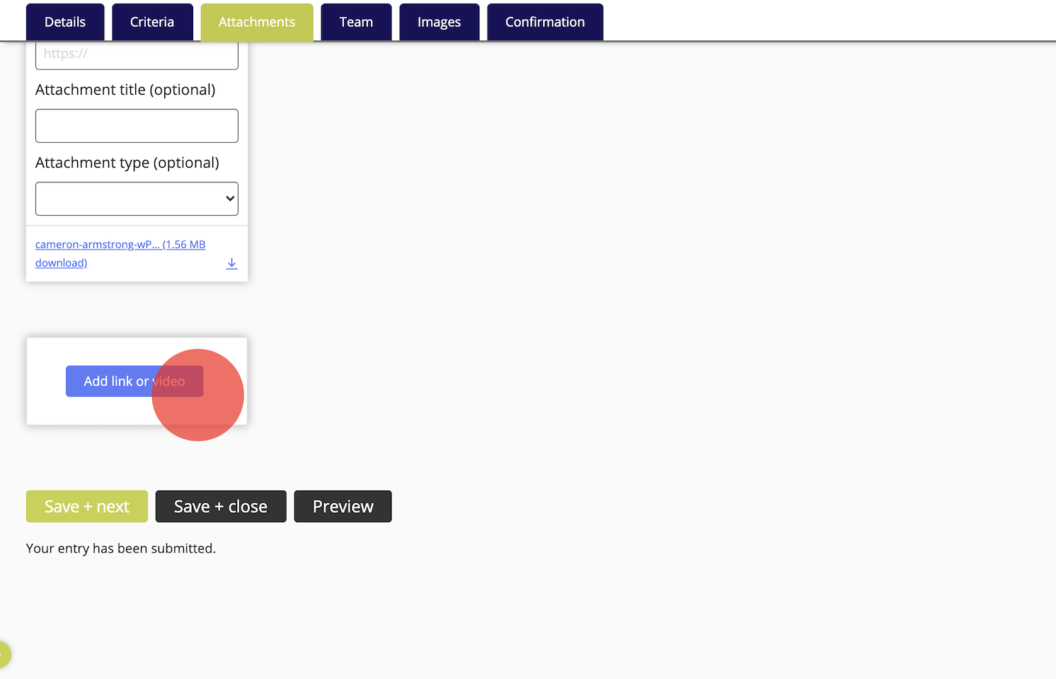 Adding video to entry form
