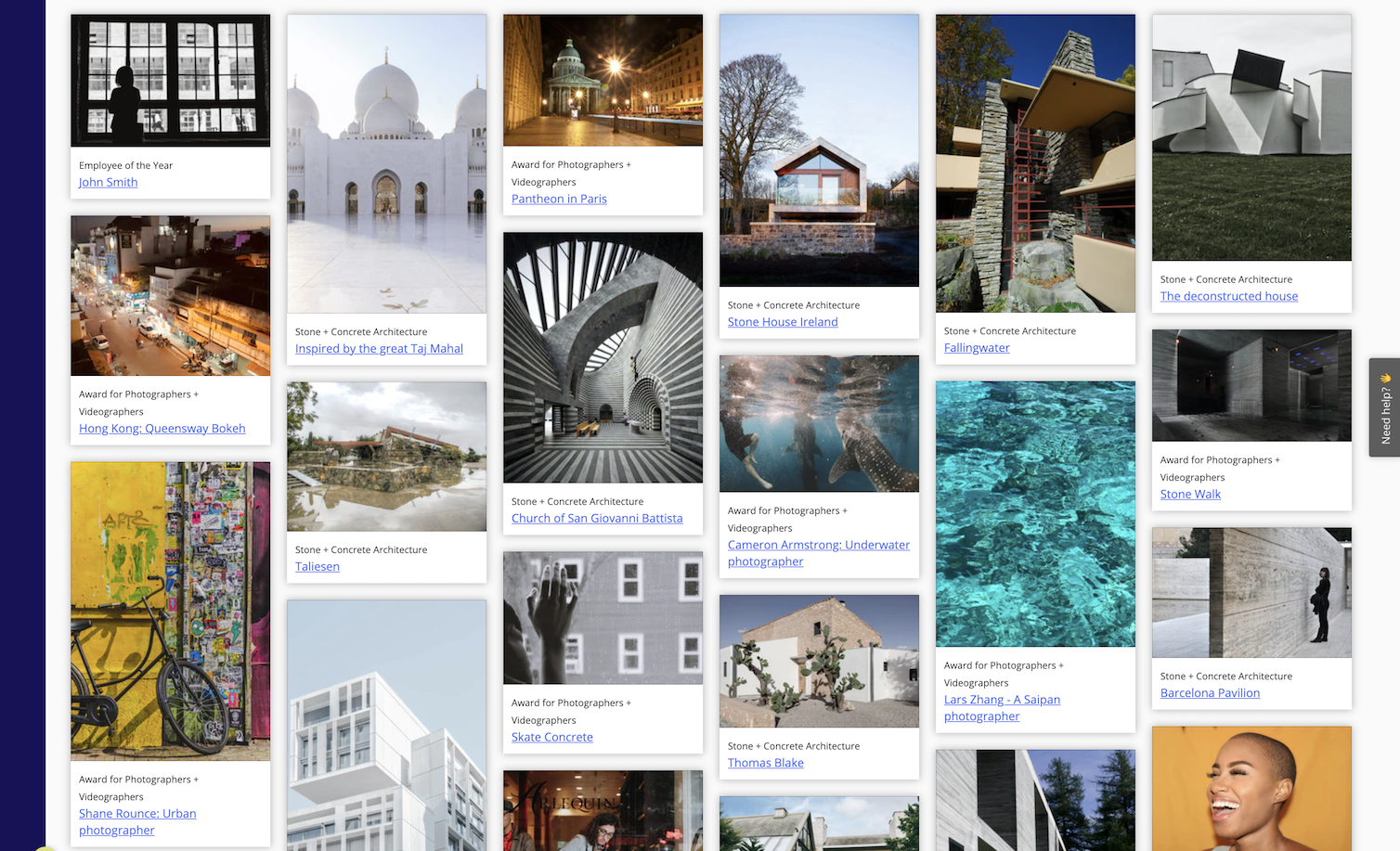 Awards gallery in Award Force