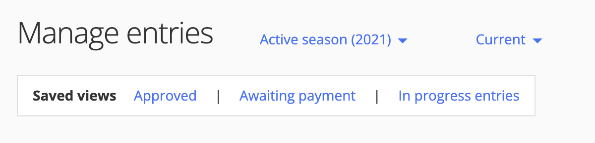 Manage entries shortcuts