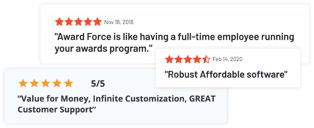 Awards management reviews