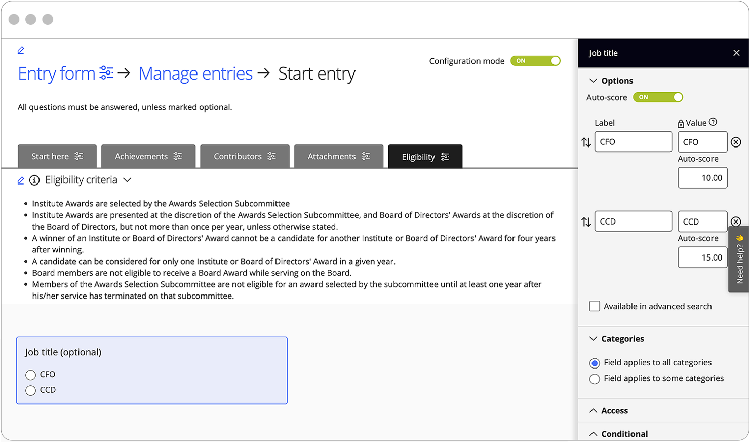 Eligibility screening