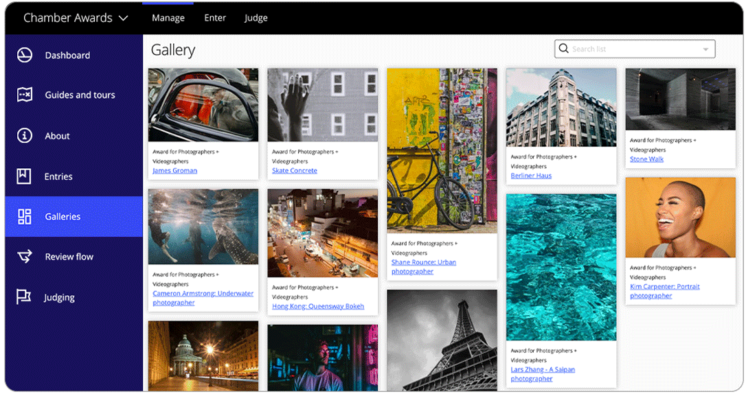Awards management software galleries