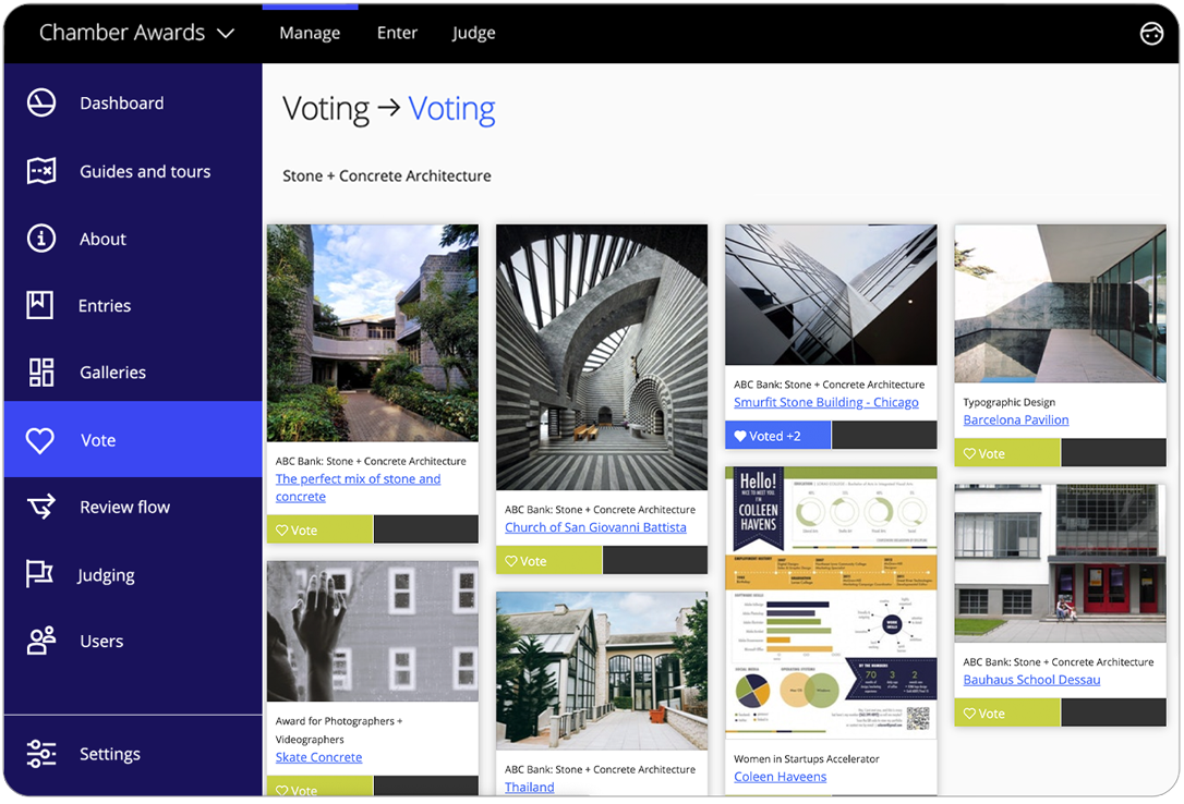 Awards management software brand promotion