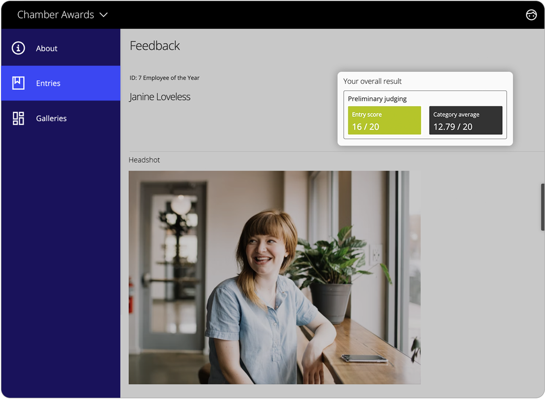 Awards management software judging feedback
