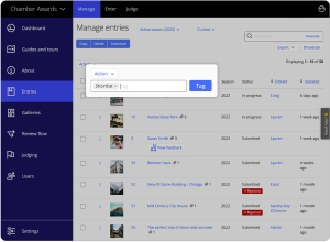 Awards management software manage entries