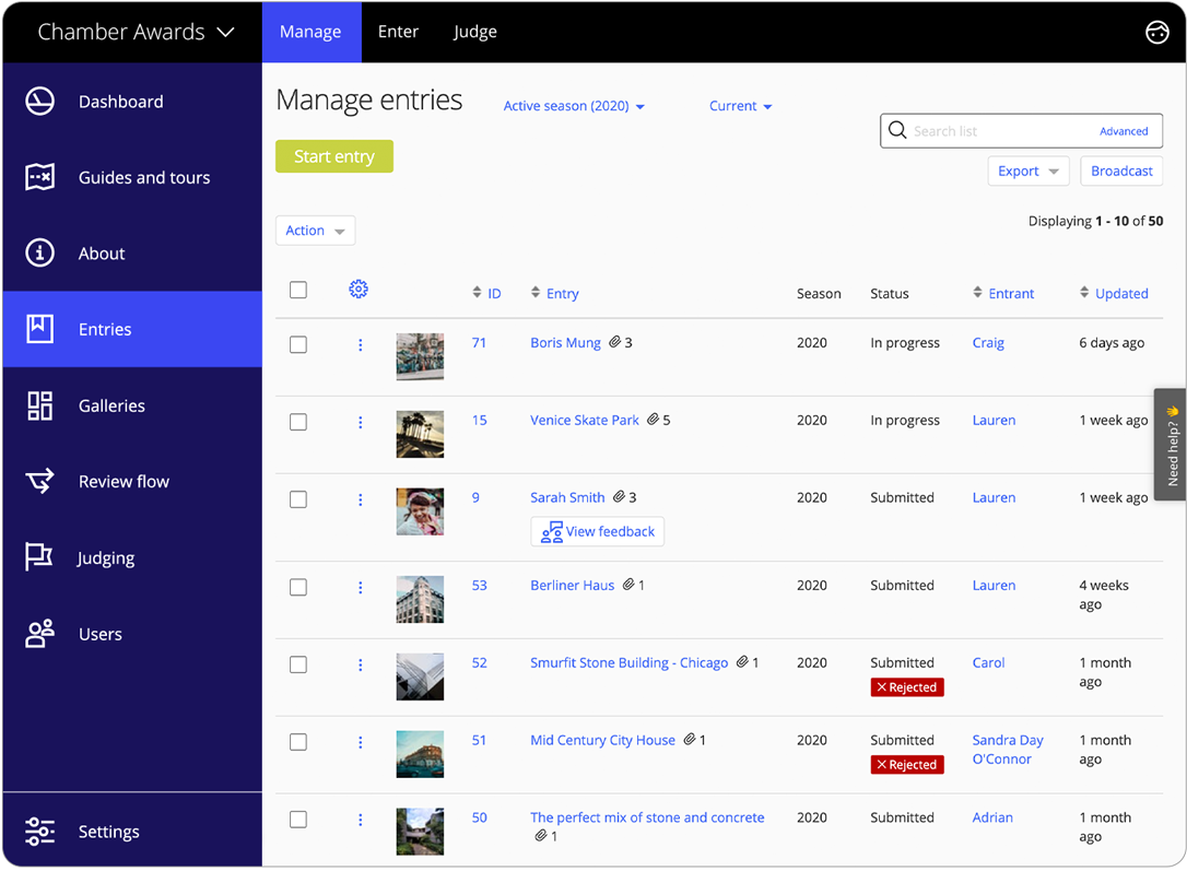 Awards management software manage