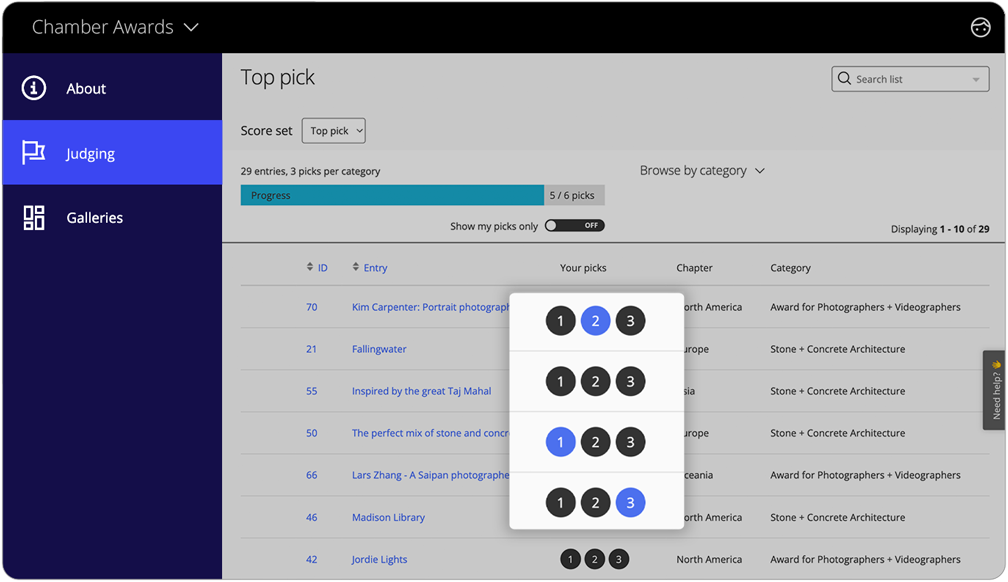 Awards management software top pick voting