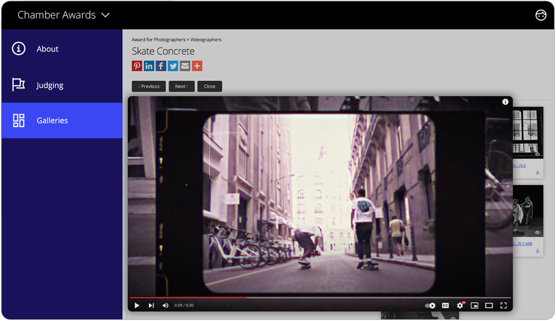 Awards management software attachments file types