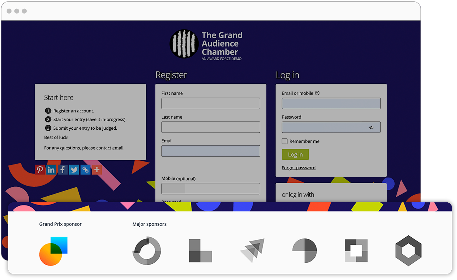 Upload footer graphics or program sponsors and partners