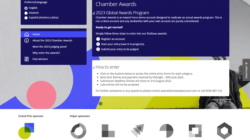 Enable categories in Award Force