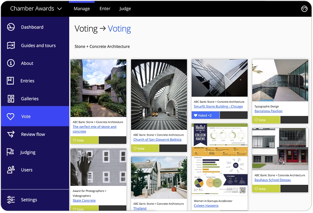 Bewertungsmodi der Software zur Auszeichnungsverwaltung