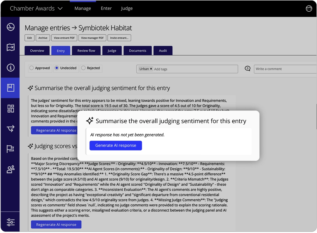 Award Force optional AI fields